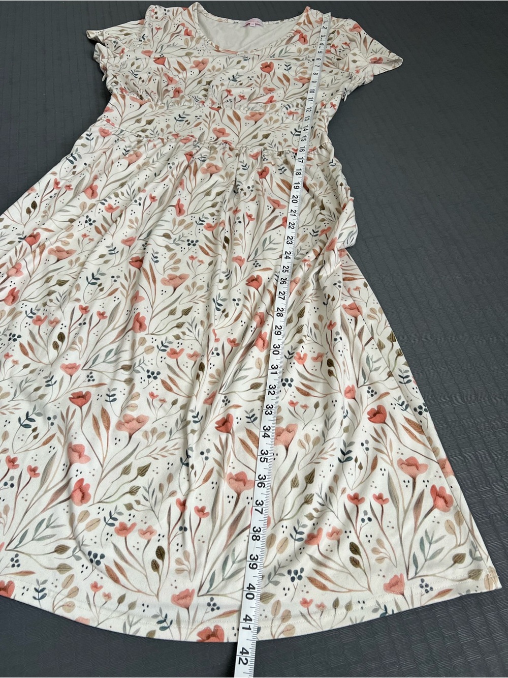 Nursing Friendly-The Adeline-Ivory Floral(hidden zippers for nursing) - Picture 7 of 7